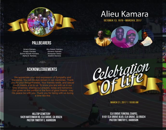 Alieu Kamara Funeral Program Cover